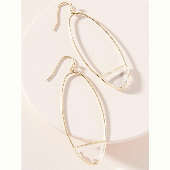 Anthropologie Jewelry - Anthropologie Jolie Oval Hoop Earrings